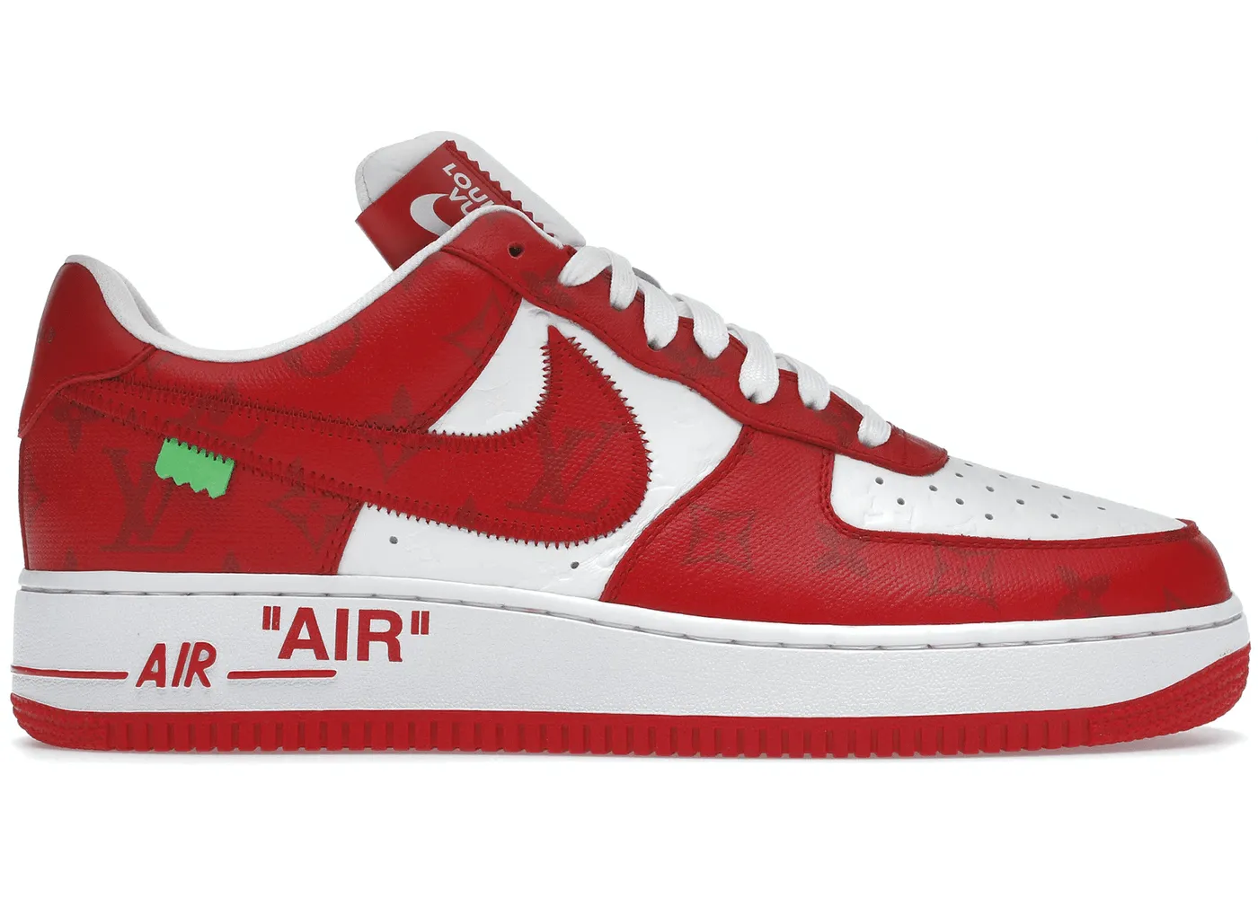 Louis Vuitton Nike Air Force 1 Low By Virgil Abloh White Red Nike Leopard Running Shoes