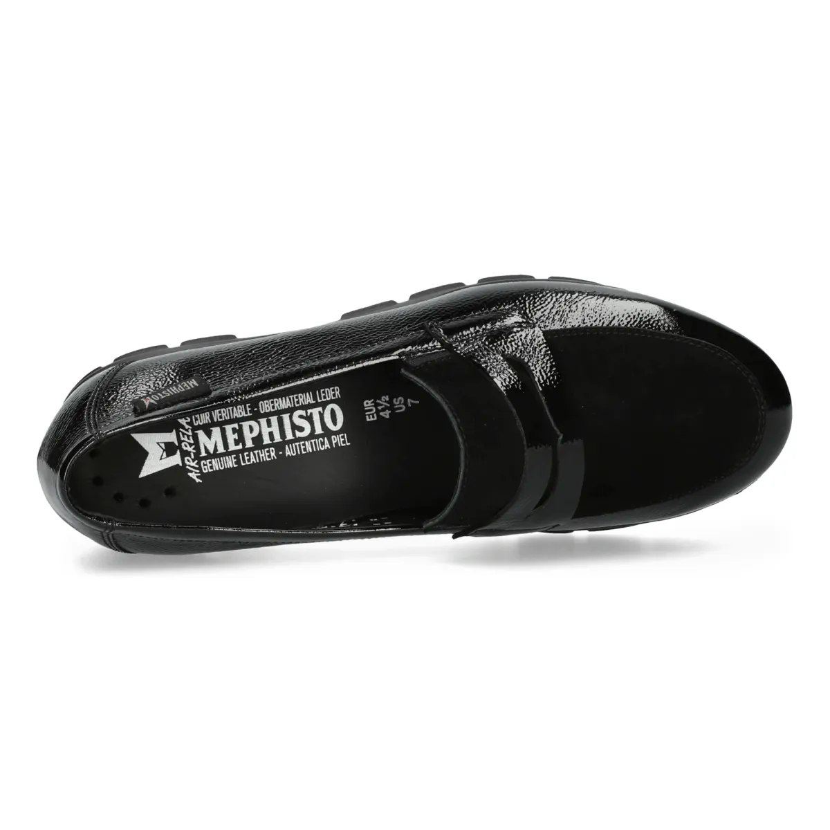 Mephisto Women's Carima Black Patent Width Chunky Loafers