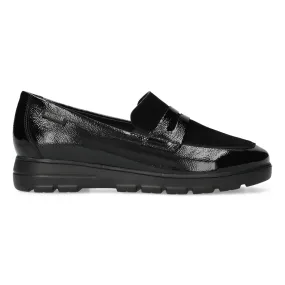 Mephisto Women's Carima Black Patent Johnston And Murphy Loafers With Tassels