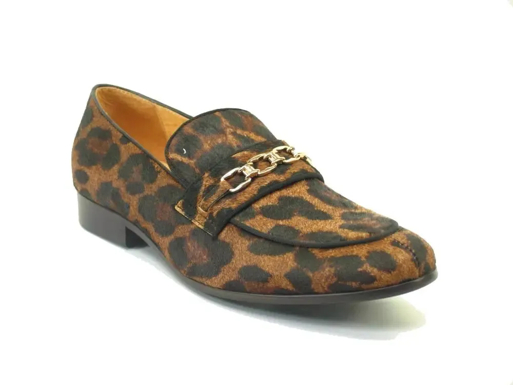 Animal Print Chain Buckle Loafer Little Loafers Clay