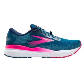 Brooks Ghost 16 GTX Ladies Running Shoe (Moroccan Blue/Pink/Yellow) Running Snow Shoes