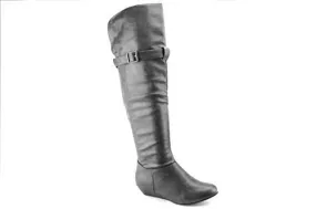 Ladies Ankle Waterproof Boots Women's Karyn's BDW-11 Tall Ruched Over-the-Knee Wedge Boots