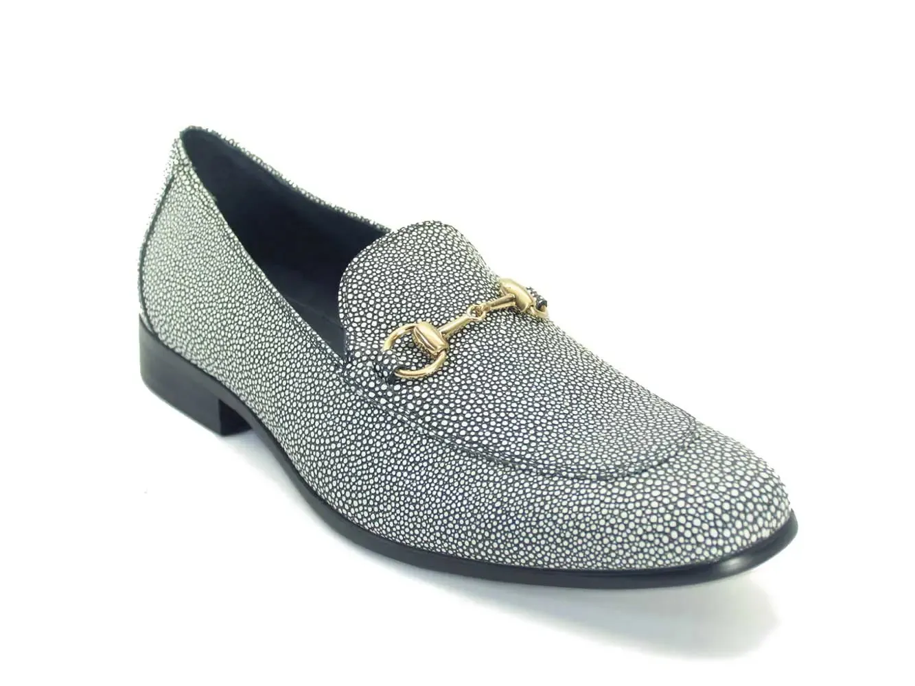 Union Loafers Cafe Stingray Embossed Horsebit Loafer