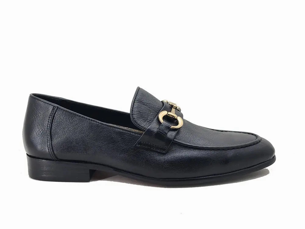 Soft Calf Leather with gold horse bit Best Loafers For Narrow Feet