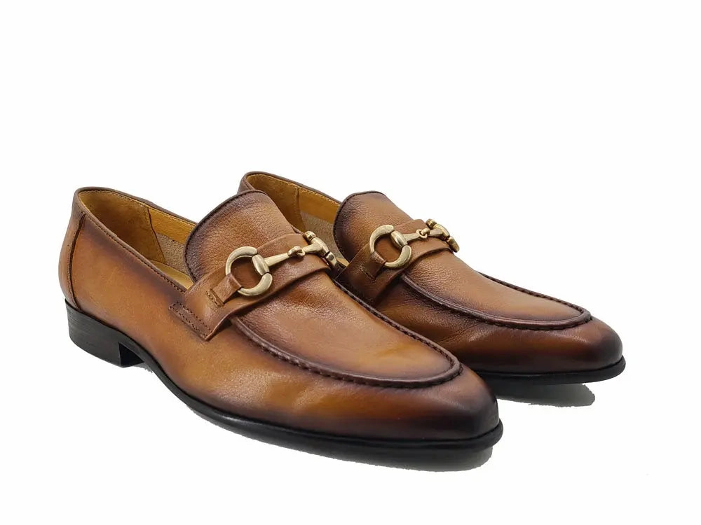 Derek Guy Loafers Soft Calf Leather with gold horse bit