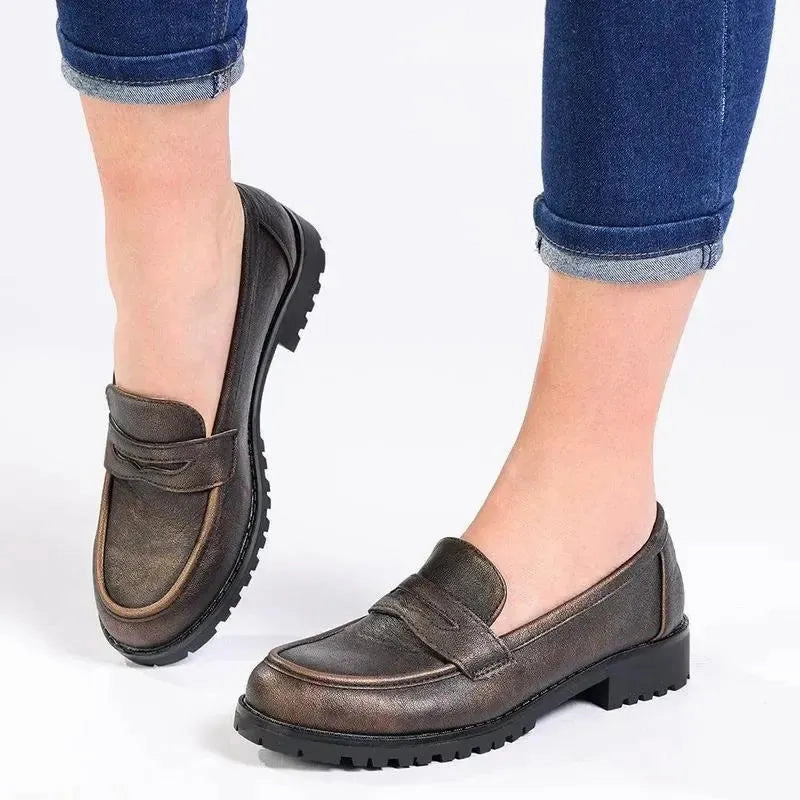 Soft Style By Hush Puppies - Soft Samreen Metallic Moccasin - Bronze Designer Brogues