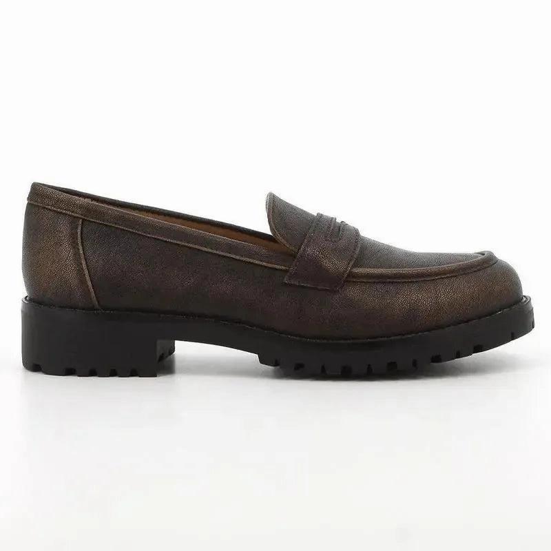 Brogue Shoes With Chinos Soft Style By Hush Puppies - Soft Samreen Metallic Moccasin - Bronze