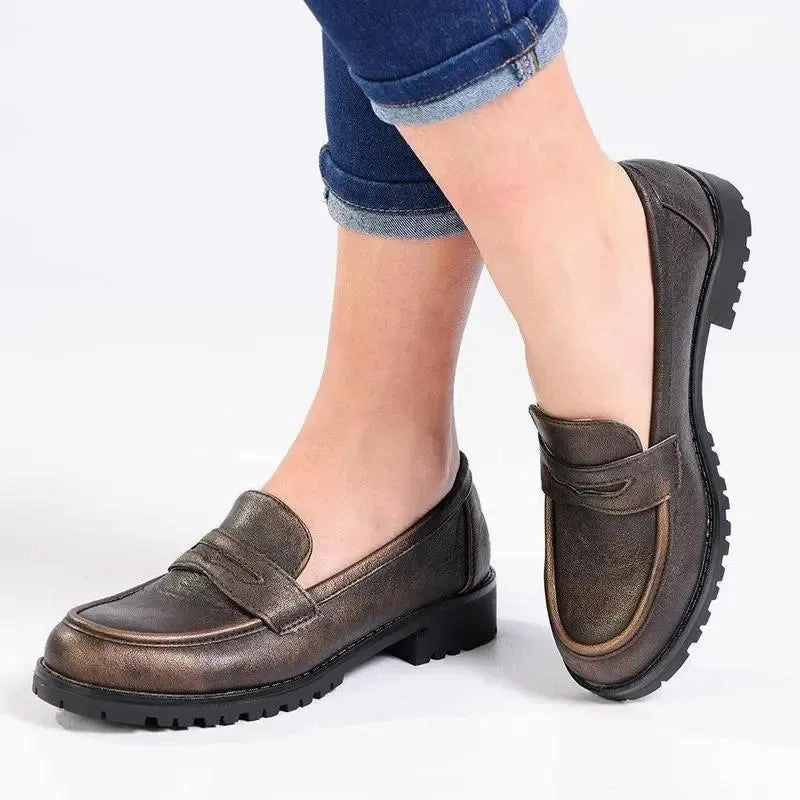 Soft Style By Hush Puppies - Soft Samreen Metallic Moccasin - Bronze Dress Brogues