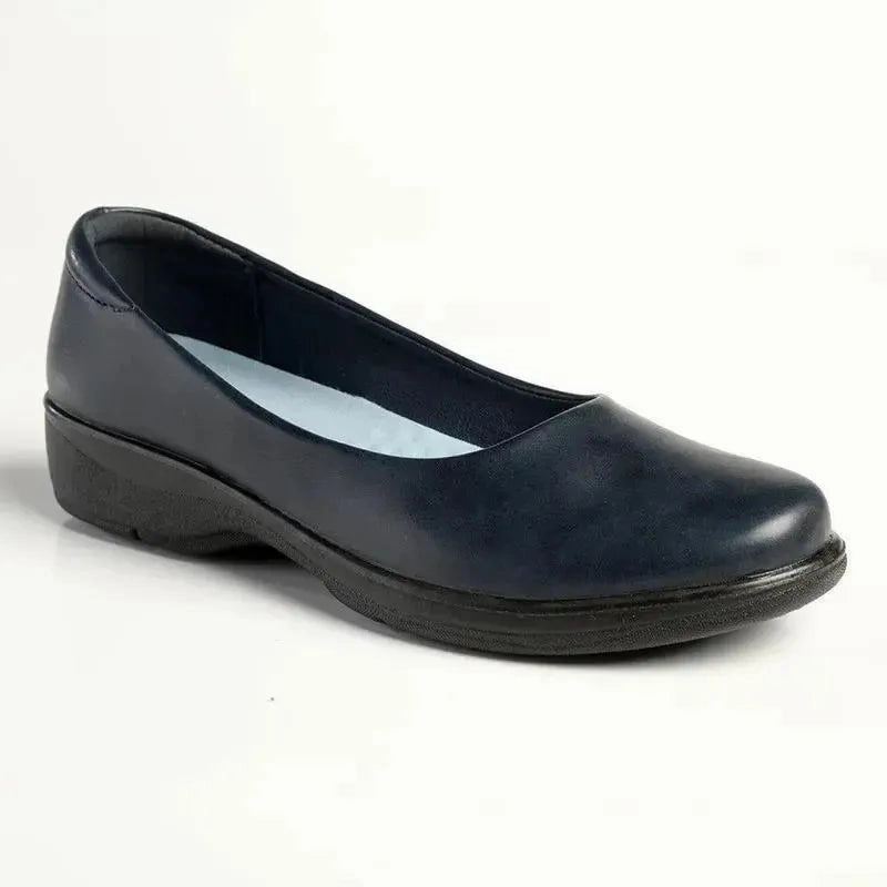Soft Style by Hush Puppies Jasmine Flat Court Walker - Navy Brogue Shoes For Women
