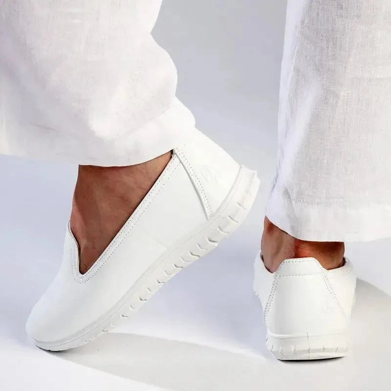 Soft Style by Hush Puppies Nan Slip-on Loafer - White Wide Fitting Brogue Shoes