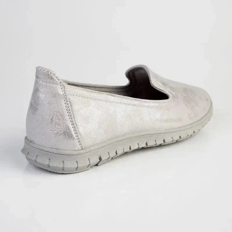 Soft Style by Hush Puppies Nan Slip-on Shimmer Loafer - Silver