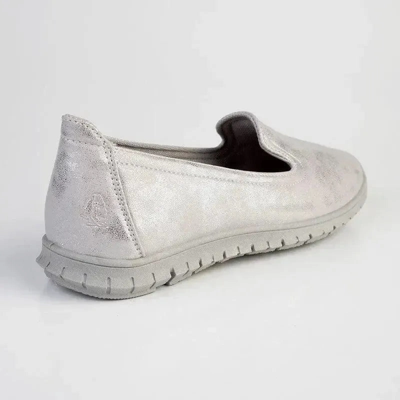 Brogues With Dinner Suit Soft Style by Hush Puppies Nan Slip-on Shimmer Loafer - Silver