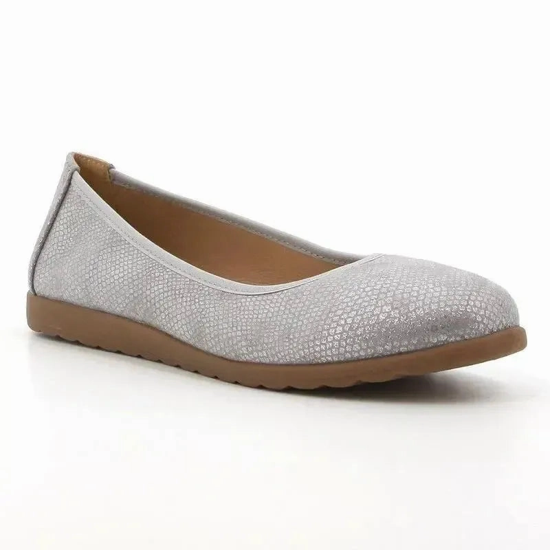 Women's Leather Brogues Soft Style by Hush Puppies Soft Halen Shimmer Pump - Silver