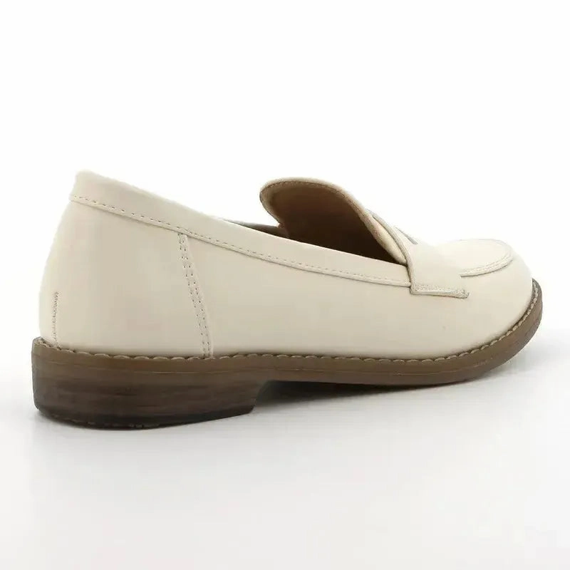 Soft Style by Hush Puppies Tysan Loafer With Saddle - Ivory Ladies Leather Brogues