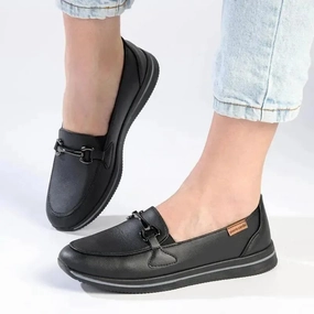 Pierre Cardin Ladies Moc With Trim - Black Loake Royal Oxblood Brogues