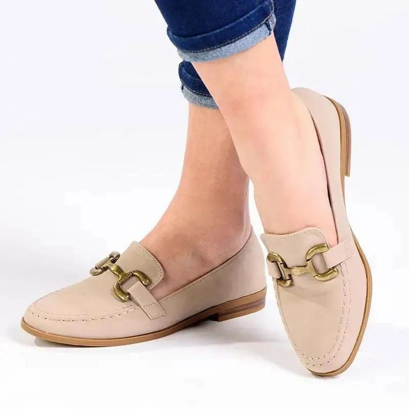 Soft Style by Hush Puppies Caira with Metal Saddle - Stone Tabi Brogues