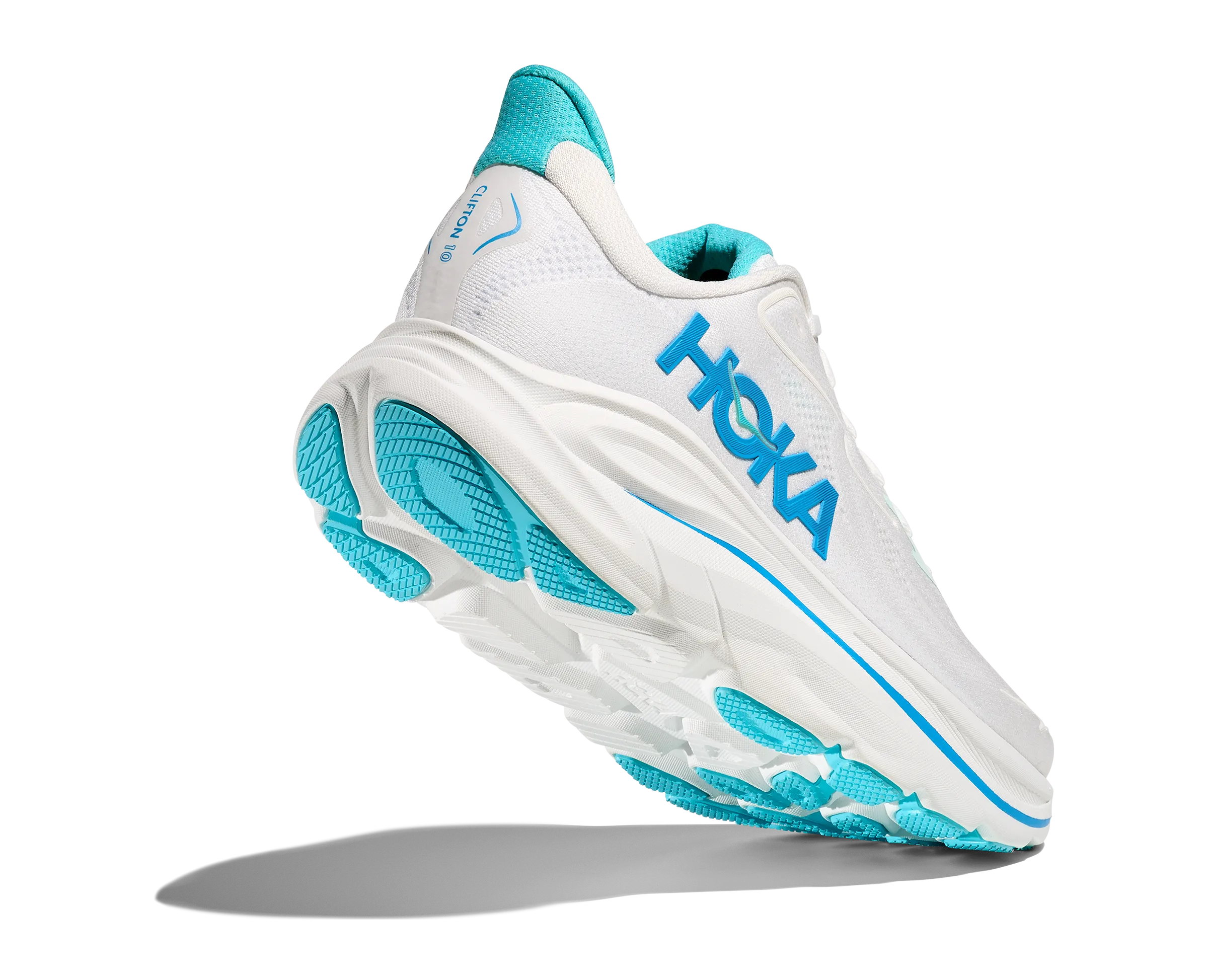 HOKA Men's Clifton 10 - WHITE / SKYWARD BLUE Crossfit Running Shoes