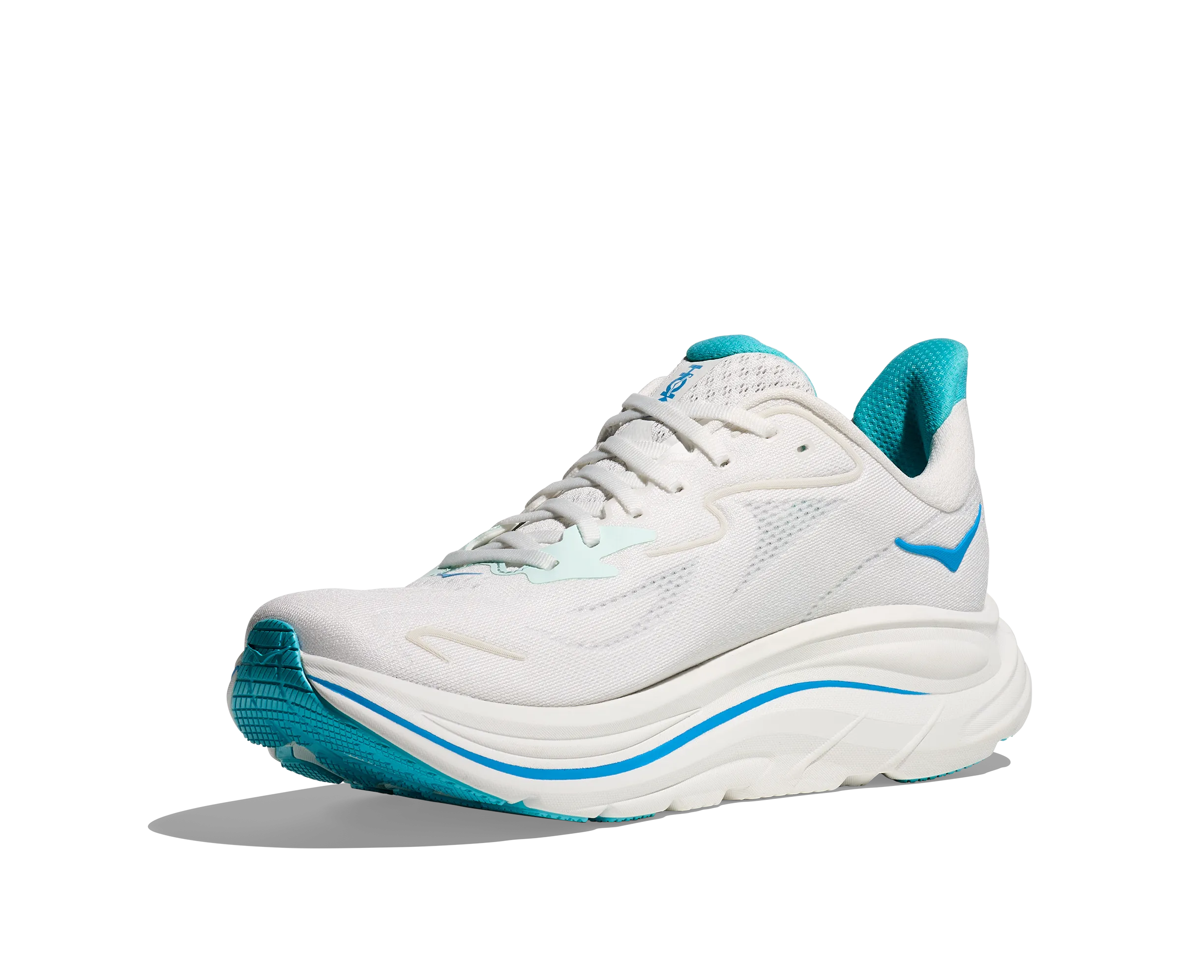 HOKA Men's Clifton 10 - WHITE / SKYWARD BLUE High Cushioned Running Shoes