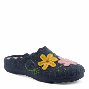 Children's Dog Slippers Spring Step Flexus Women's Roseburg Slippers - Navy