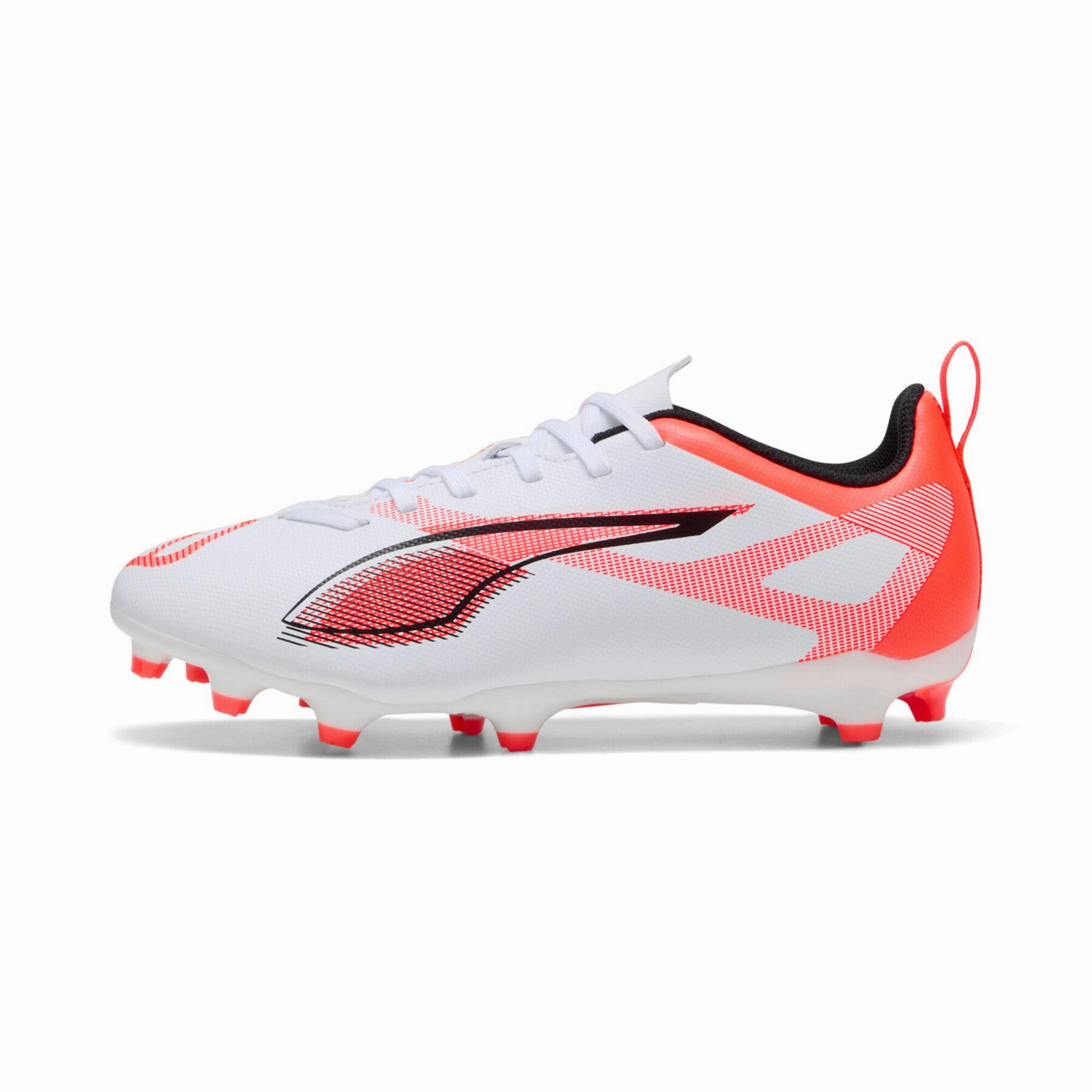 Puma Junior Unisex Football Boots Ultra 5 Play FG/AG White/Black/Glowing Red Soccer Cleats Size Guide