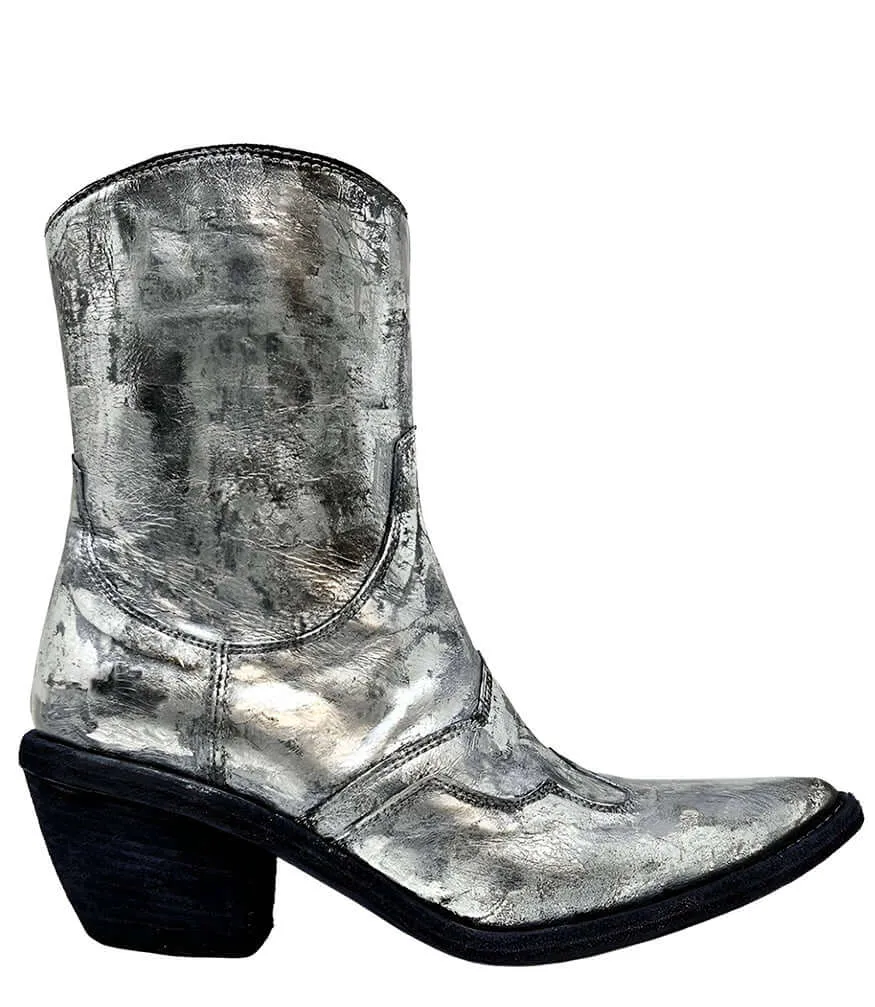 Silver Laminated Pointy Toe Ankle Boot Work Boots Composite Toe Waterproof