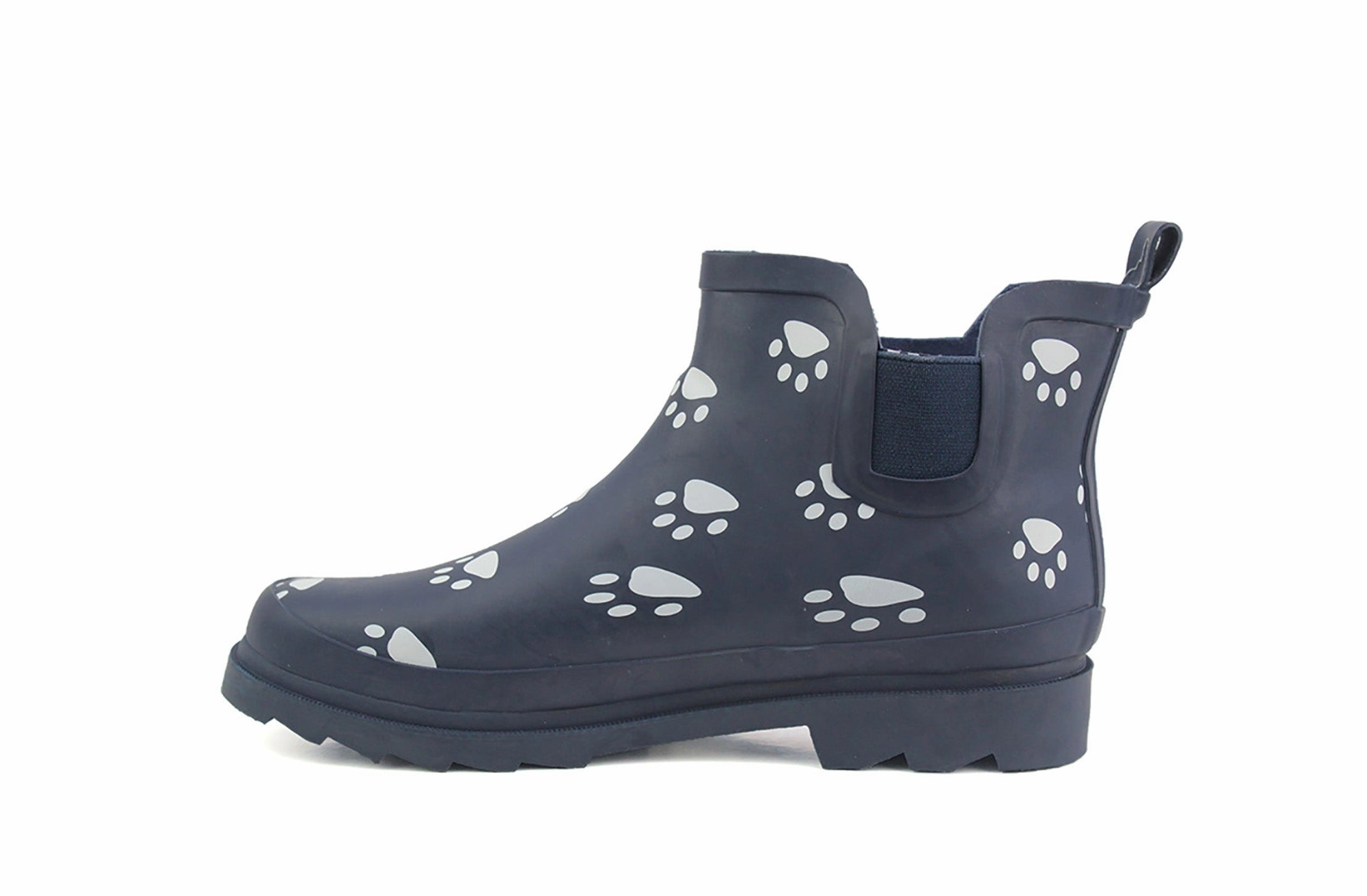 Womens Ladies Navy Animal Paw Print Short Welly Shoes Wellington Wellies Ankle Boots Toni Kroos Boots