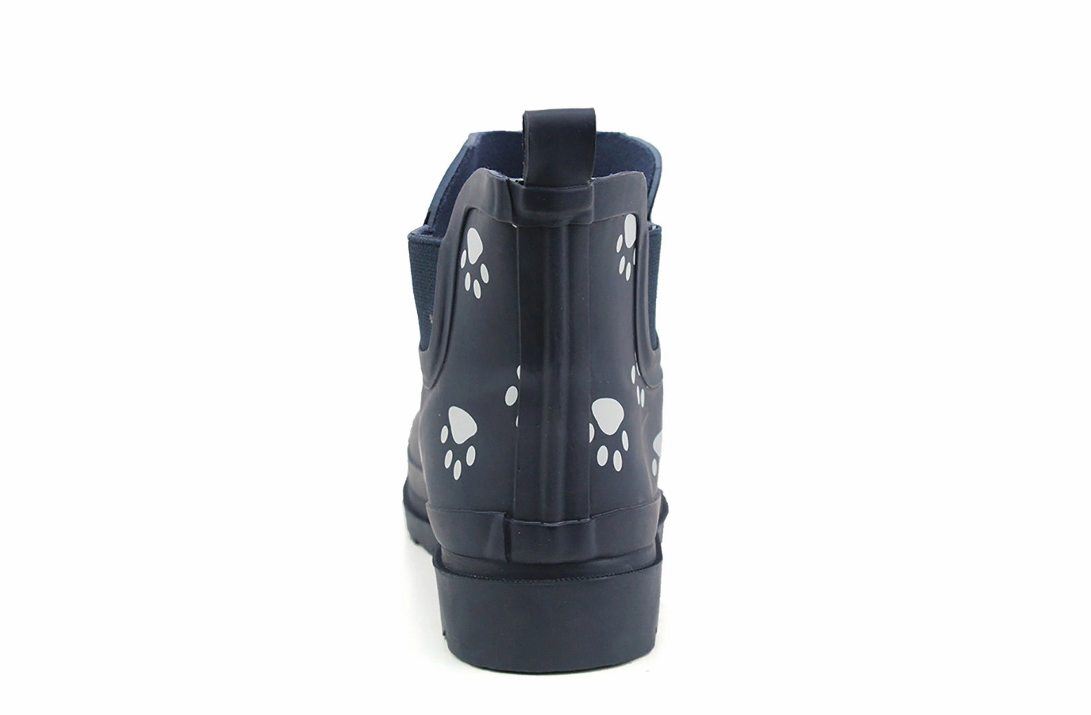 Womens Ladies Navy Animal Paw Print Short Welly Shoes Wellington Wellies Ankle Boots Cowboy Boots Boot Barn