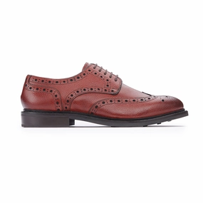 Derby Brogue - Chestnut Grain Coronado Bike Toe Lace Up Dress Shoes