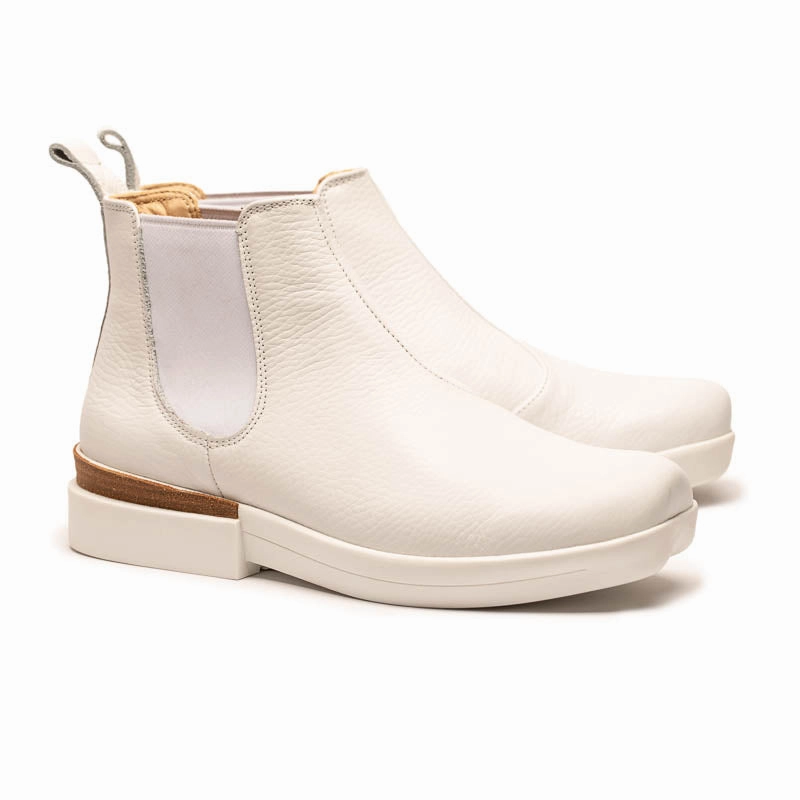 Chelsea Boots Punk JON White | Grainy Leather Chelsea Boots