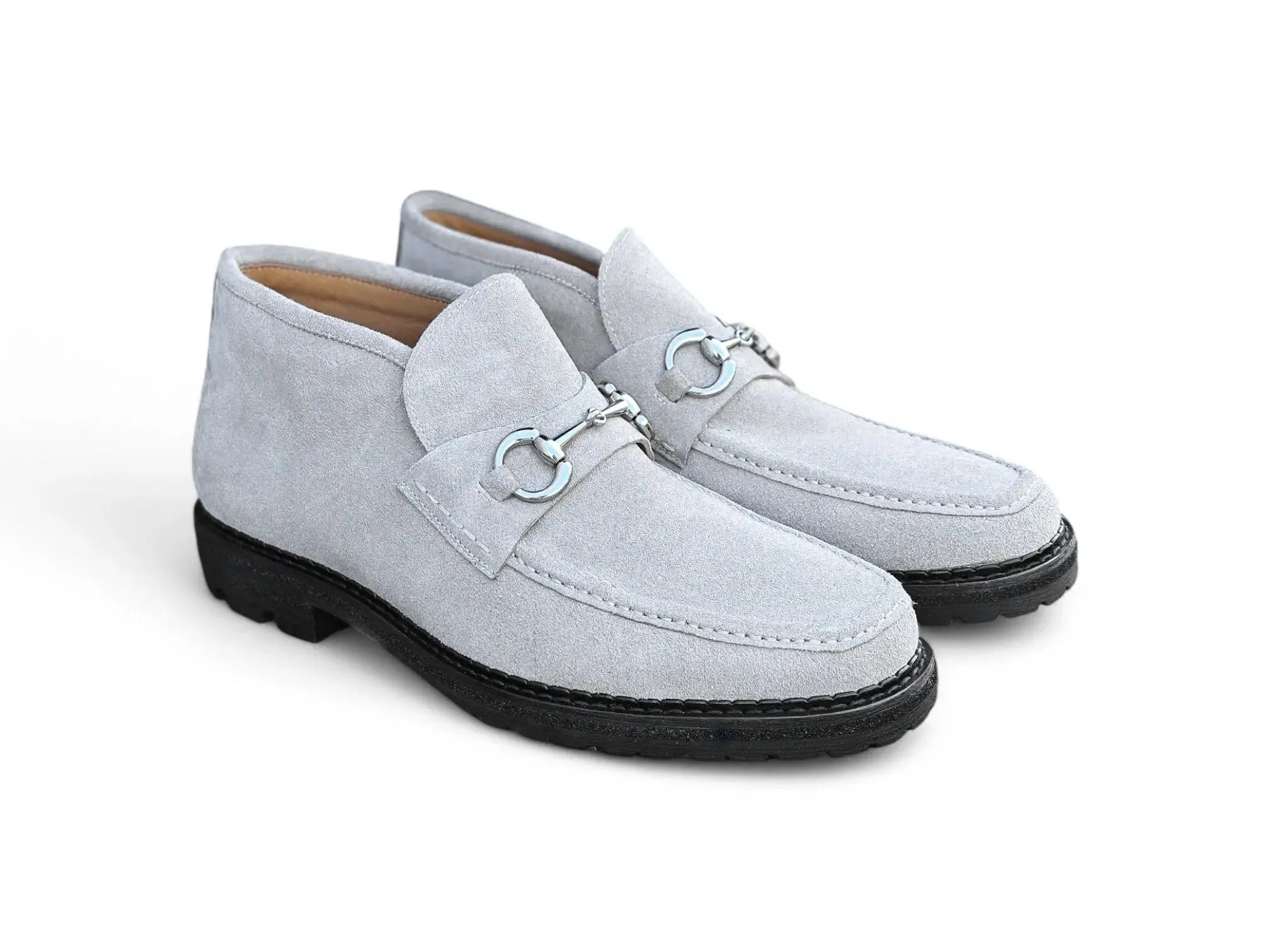 Suede Ankle Boot with Horsebit Comfortable Loafers For Walking