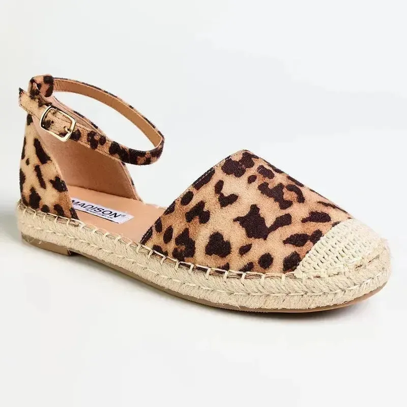 Espadrille Uk Madison Charlie Closed Espadrille Flats - Leopard