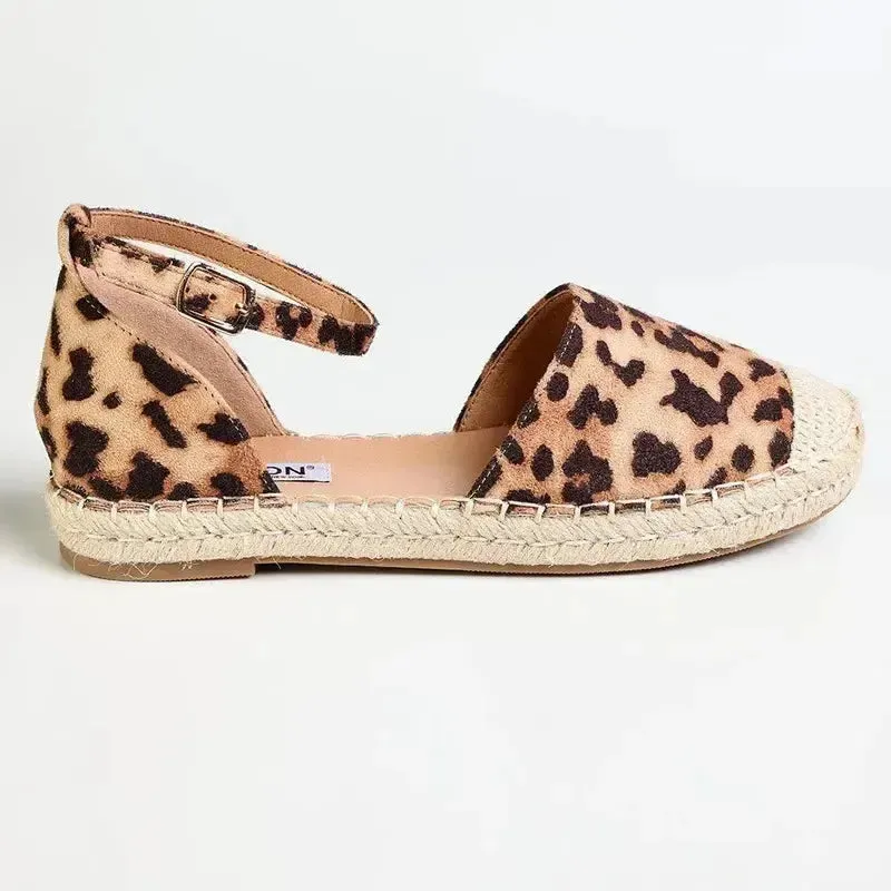 Madison Charlie Closed Espadrille Flats - Leopard