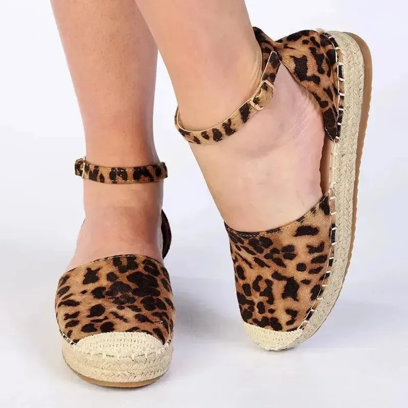 Madison Charlie Closed Espadrille Flats - Leopard Kenzo Leather Espadrilles