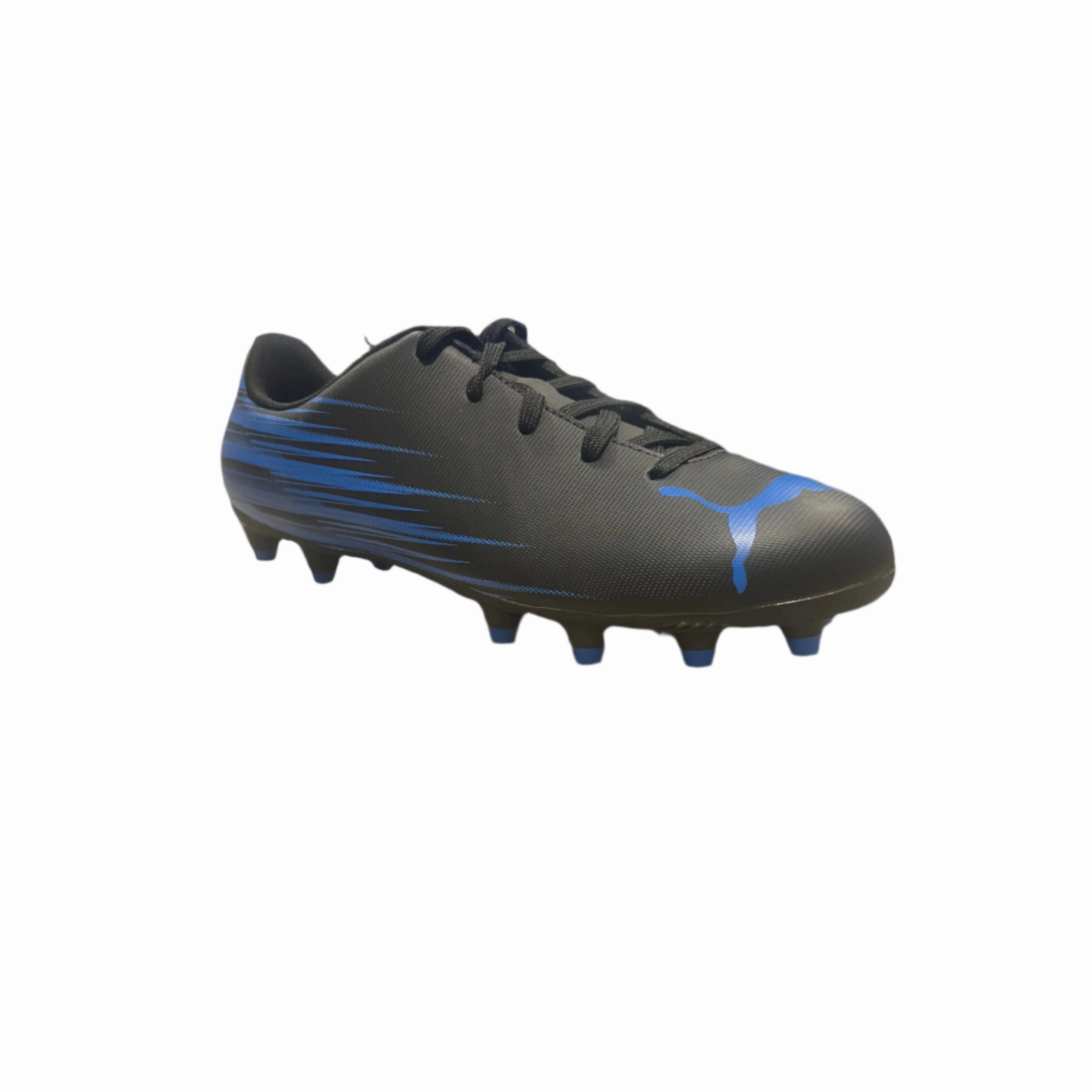 Puma Junior Football Boots Attacanto II FG/AG Puma Black/Ultra Blue Soccer Cleats With Good Ankle Support