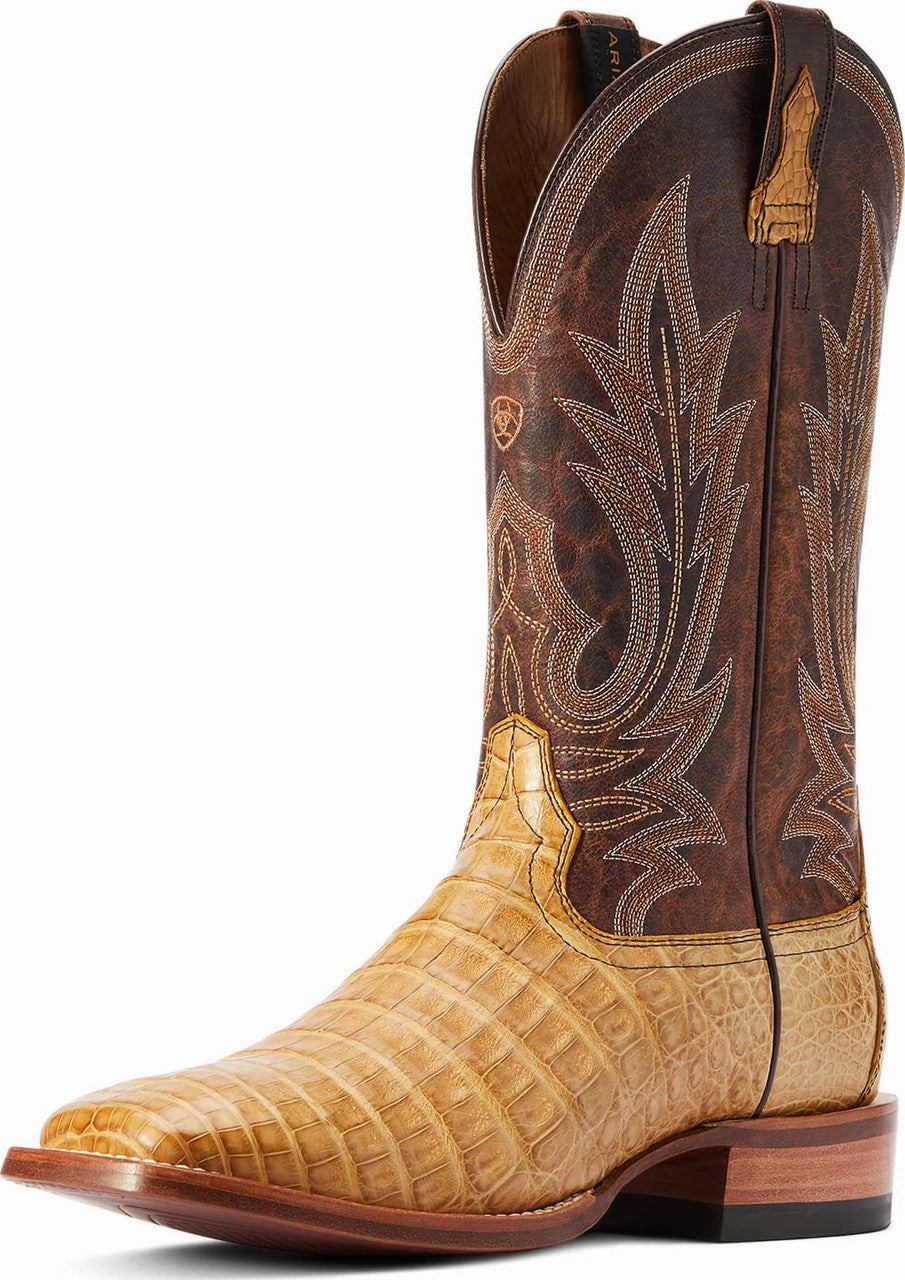 Ariat Men's Boots - Gunslinger Caiman Belly - Honeycomb / Dark Brown 10042476 Open Toe Dress Shoes