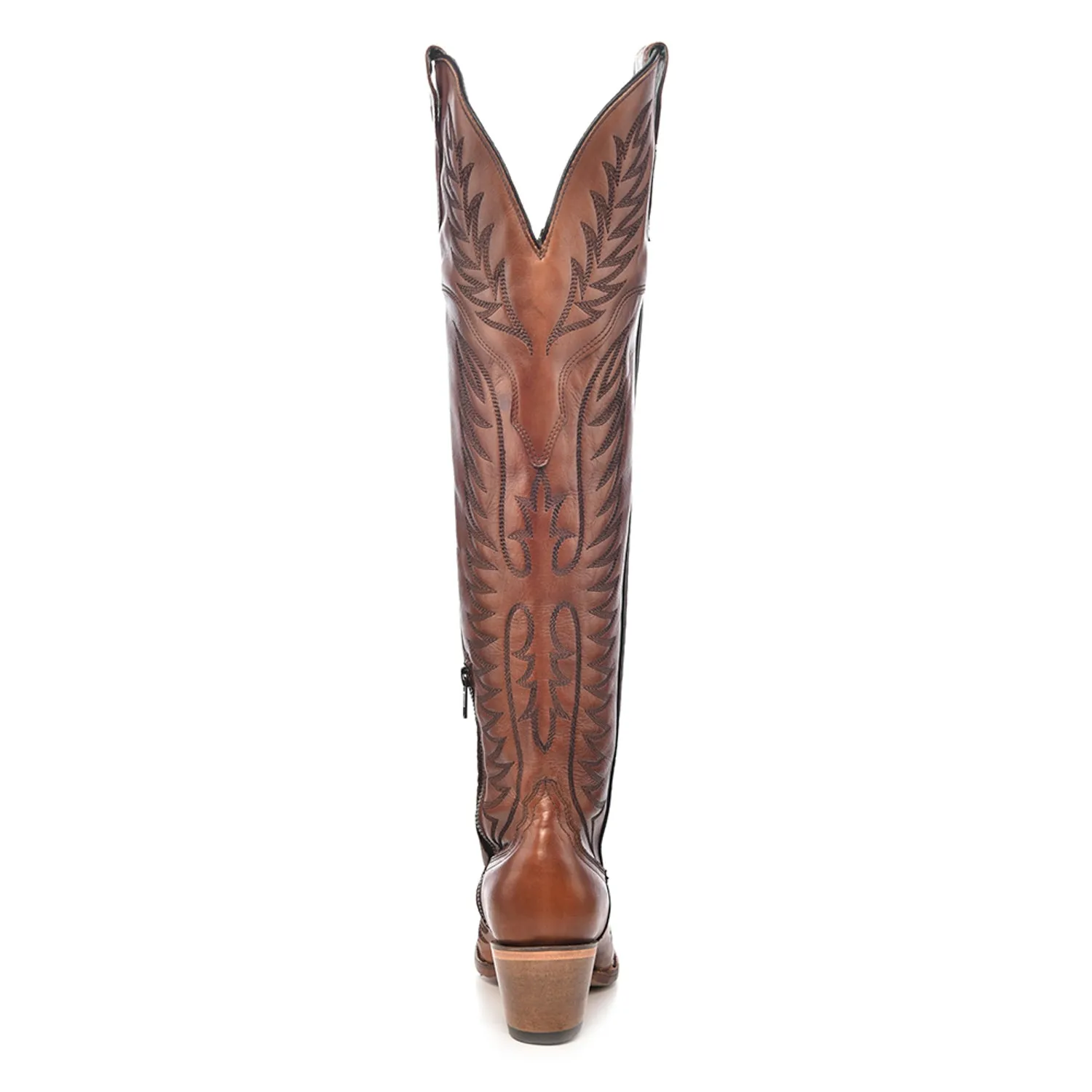 Corral Womens Tall Top Embroidery J Toe Cognac Cowhide 21in Cowboy Boots Low Price Cowgirl Boots