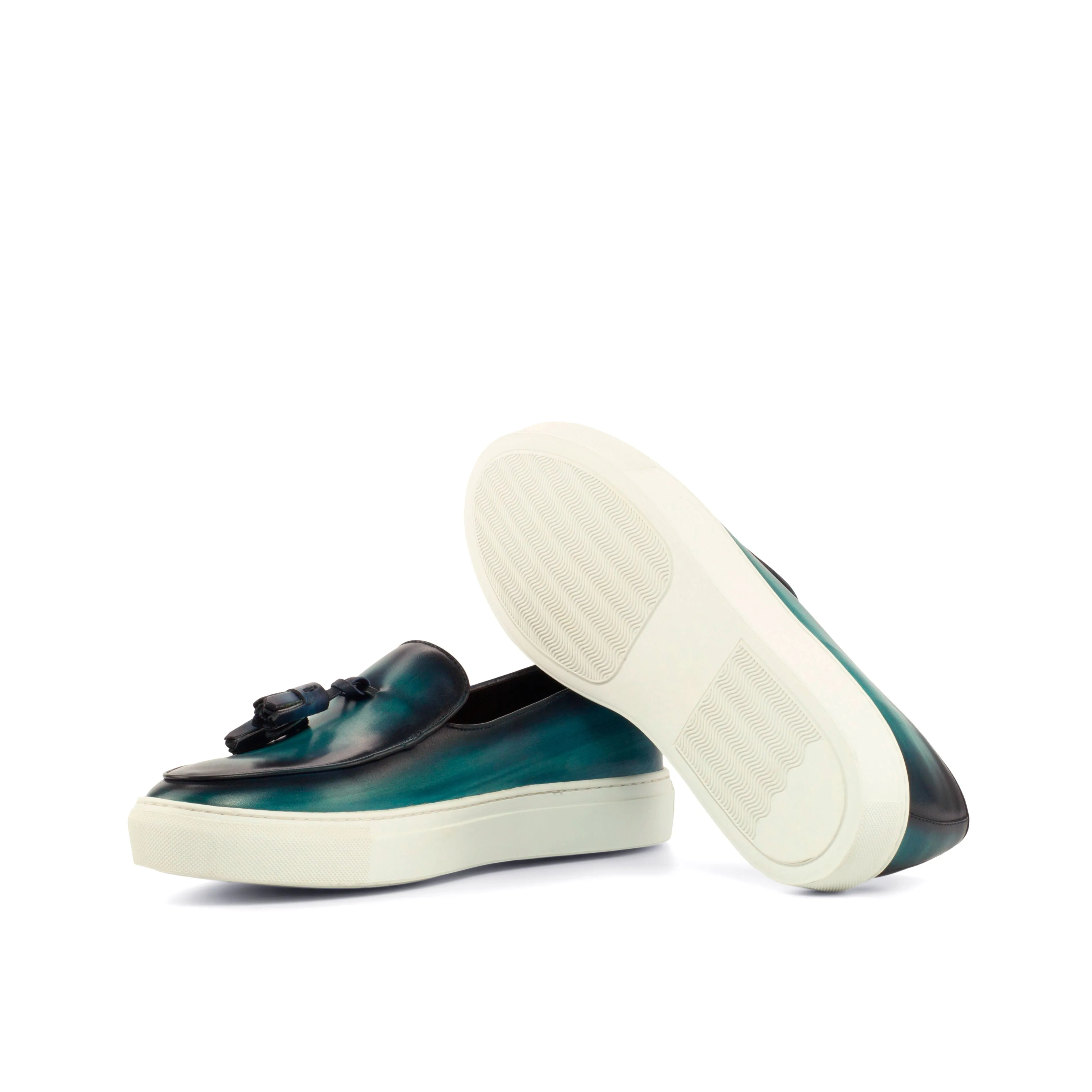 Turquoise Regular Patina Belgian Sneakers Pointy Loafers