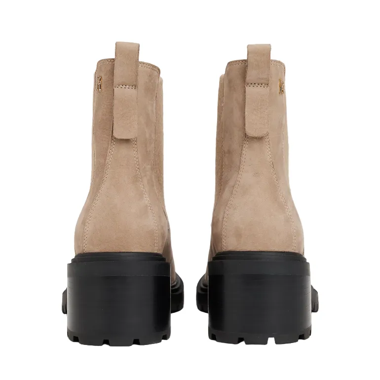 Tommy Hilfiger Womens Boot Nubuck Chelsea Cleated Heel Coastal Taupe Thursday Boots Nyc