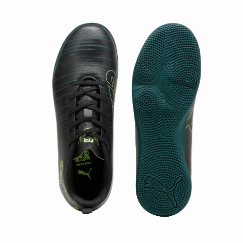 Puma Junior Astro Turf Boot Future 8 Play IT Black/Fizzy Light Green Soccer Cleats Size 9