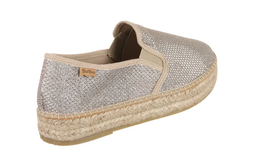 Ivy Ankle Strap Espadrille Flats Tp Firework Platinum