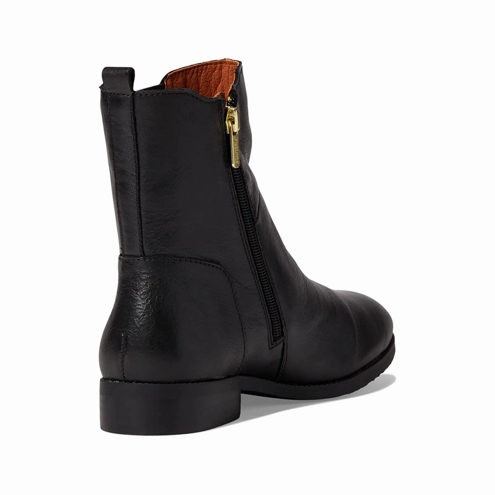 Pikolinos Royal W4D-8576 Leather Textile Women's Ankle Black Boots Chelsea Boots With Cuban Heel