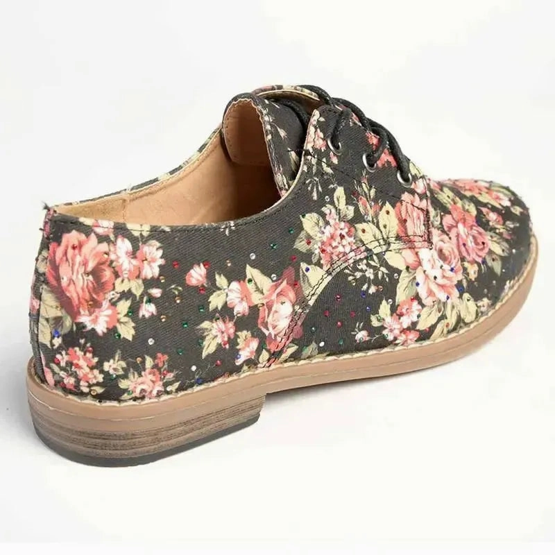 Soft Style by Hush Puppies Tywin Diamante Floral Loafer - Charcoal Floral Brogues Edinburgh