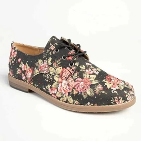 Soft Brogues Soft Style by Hush Puppies Tywin Diamante Floral Loafer - Charcoal Floral