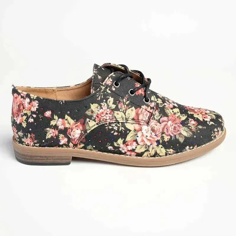 Soft Style by Hush Puppies Tywin Diamante Floral Loafer - Charcoal Floral