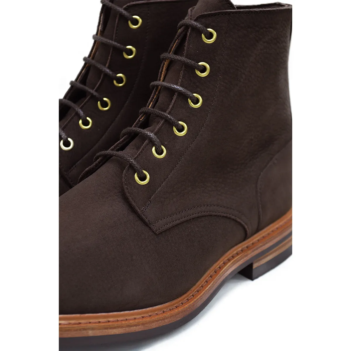 Trickers Bernwood - Dark Brown Hydro Nubuck Platform Oxford Lace Up Shoes