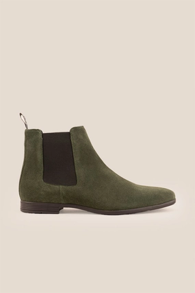 Silent D Biscotti Chelsea Boots Darwin Green Suede