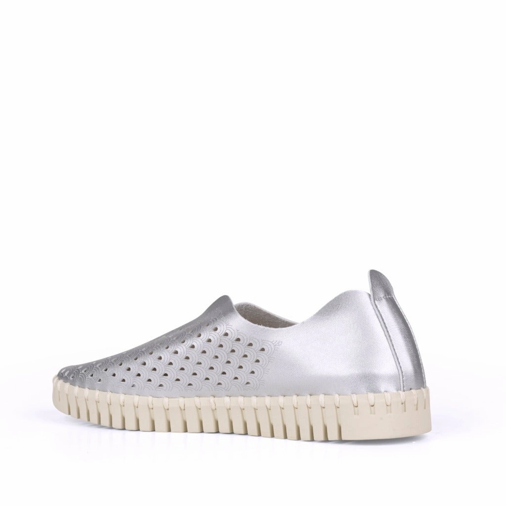 Tulip Metallic Slip On - Silver Best Athletic Shoes For Wide Flat Feet
