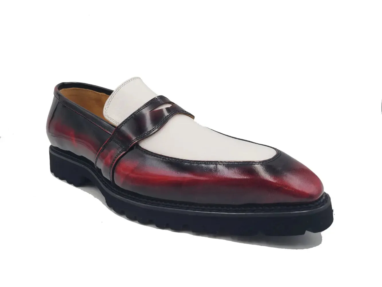 Two Tone Patent Leather Penny Loafer Office Shoes Loafers