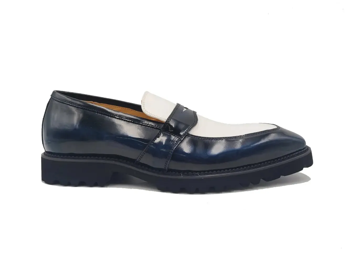 Pascucci Loafers Two Tone Patent Leather Penny Loafer