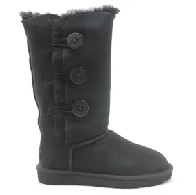 Ugg Bailey Button Triplet II Suede Sheepskin Women's Tall Snow Boots Cowgirl Rhinestone Boots
